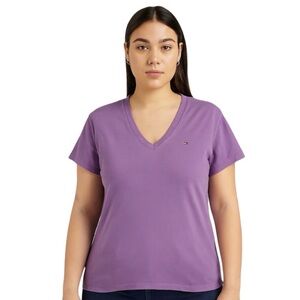 Tommy Hilfiger Purple V-Neck Cotton Tee Women’s XL